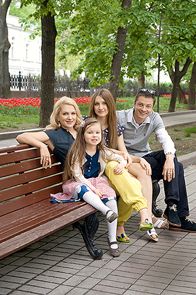 Мария Порошина с семьей